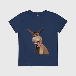 Футболка хлопковая детская Шрек: Осел, цвет: тёмно-синий