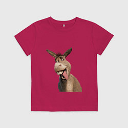 Футболка хлопковая детская Шрек: Осел, цвет: маджента