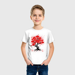 Футболка хлопковая детская САКУРА SAKURA ВИШНЯ, цвет: белый — фото 2