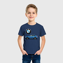 Футболка хлопковая детская BMW X6, цвет: тёмно-синий — фото 2