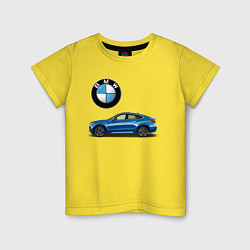 Футболка хлопковая детская BMW X6, цвет: желтый