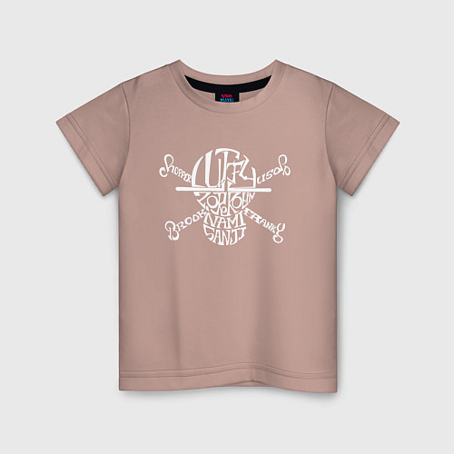 Детская футболка SKULL ANIME ONE PIECE / Пыльно-розовый – фото 1