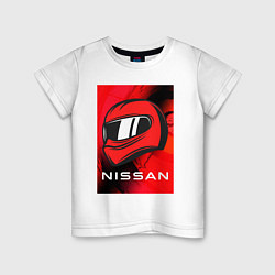 Футболка хлопковая детская Nissan - Paint, цвет: белый