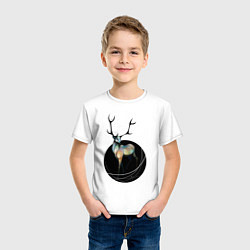 Футболка хлопковая детская Олень, цвет: белый — фото 2