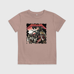 Футболка хлопковая детская METALLICA HARD ROCK, цвет: пыльно-розовый