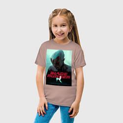 Футболка хлопковая детская Слезы в дожде Blade Runner, цвет: пыльно-розовый — фото 2