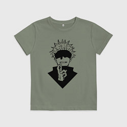 Футболка хлопковая детская Магическая битва, цвет: авокадо