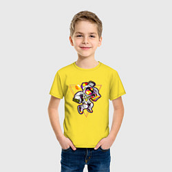 Футболка хлопковая детская Космо диско, цвет: желтый — фото 2