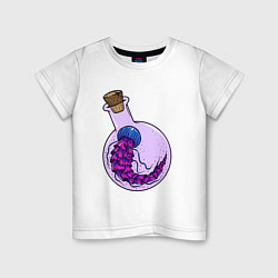 Футболка хлопковая детская Лабораторная медуза, цвет: белый