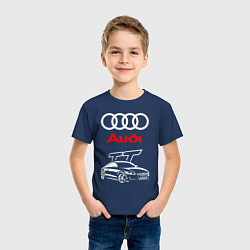 Футболка хлопковая детская AUDI TT АУДИ ТТ СПОРТ, цвет: тёмно-синий — фото 2