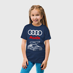 Футболка хлопковая детская AUDI TT АУДИ ТТ СПОРТ, цвет: тёмно-синий — фото 2