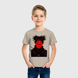 Футболка хлопковая детская Кровь Чосо Магическая Битва, цвет: миндальный — фото 2