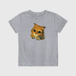 Футболка хлопковая детская Шрек: Кот в сапогах, цвет: меланж