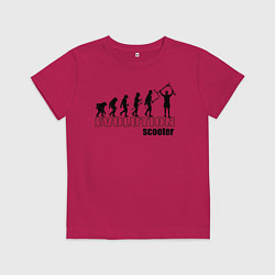 Футболка хлопковая детская Эволюция трюкового самоката, цвет: маджента