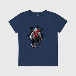 Футболка хлопковая детская Yumeko Jabami, цвет: тёмно-синий