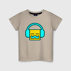Футболка хлопковая детская Geometry Dash: Music, цвет: миндальный