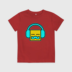 Футболка хлопковая детская Geometry Dash: Music, цвет: красный