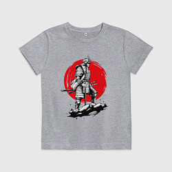 Футболка хлопковая детская Воин-самурай, цвет: меланж