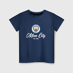 Футболка хлопковая детская MAN CITY EST 1894, цвет: тёмно-синий