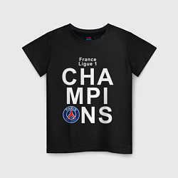 Футболка хлопковая детская PSG CHAMPIONS, цвет: черный