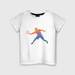 Футболка хлопковая детская Tennis player - man, цвет: белый