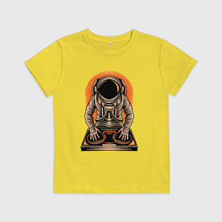 Футболка хлопковая детская Космонавт диджей - cosmo DJ, цвет: желтый