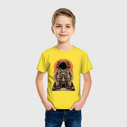 Футболка хлопковая детская Космонавт диджей - cosmo DJ, цвет: желтый — фото 2