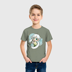 Футболка хлопковая детская Snake Mizuki, цвет: авокадо — фото 2