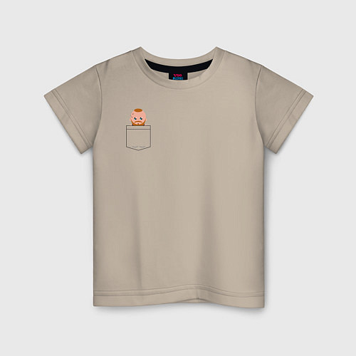 Детская футболка Рагнар в кармане / Миндальный – фото 1