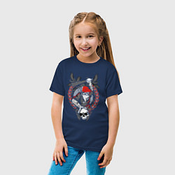 Футболка хлопковая детская Скелет с битой, цвет: тёмно-синий — фото 2
