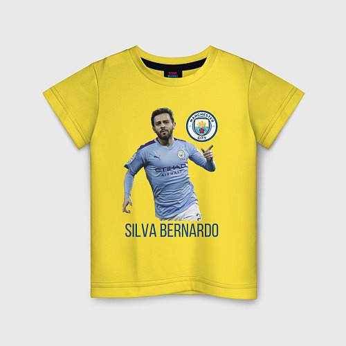 Детская футболка Silva Bernardo Манчестер Сити / Желтый – фото 1