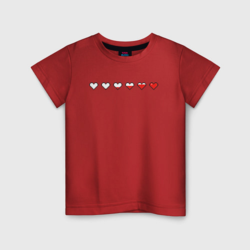 Детская футболка СЕРДЕЧКИ ПИКСЕЛИ Z / Красный – фото 1