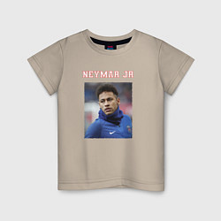 Футболка хлопковая детская Неймар Neymar, цвет: миндальный