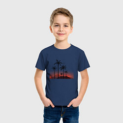 Футболка хлопковая детская Palm tree, цвет: тёмно-синий — фото 2