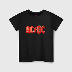 Футболка хлопковая детская ACDC, цвет: черный