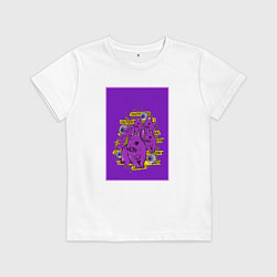 Футболка хлопковая детская Психоделические кролики, цвет: белый