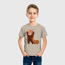 Футболка хлопковая детская Нападение милой панды, цвет: миндальный — фото 2