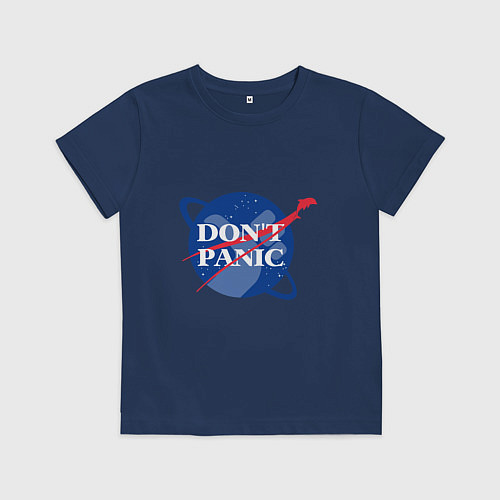 Детская футболка Без паники / Тёмно-синий – фото 1