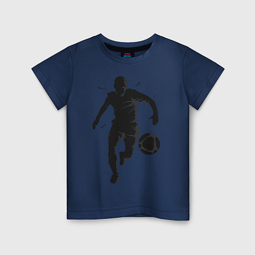 Детская футболка Футболист / Тёмно-синий – фото 1