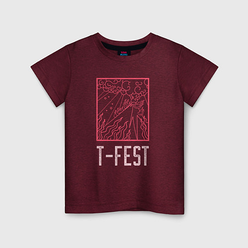 Детская футболка T-FEST / Меланж-бордовый – фото 1