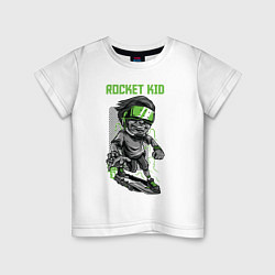 Футболка хлопковая детская Rocket kid, цвет: белый