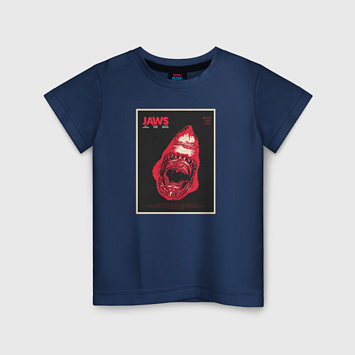 Детская футболка Jaws poster / Тёмно-синий – фото 1