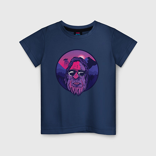 Детская футболка Зона 51 НЛО и Снежный человек / Тёмно-синий – фото 1