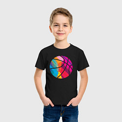 Футболка хлопковая детская Rainbow Ball, цвет: черный — фото 2