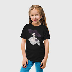 Футболка хлопковая детская Портрет Леди Димитреску, цвет: черный — фото 2