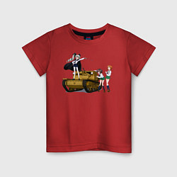 Футболка хлопковая детская Девушки и танки, Школа Anzio, цвет: красный