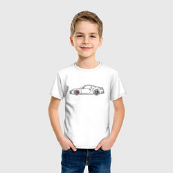 Футболка хлопковая детская Porsche 911 Tubro S, цвет: белый — фото 2