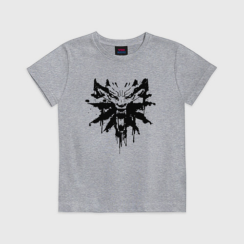 Детская футболка The Witcher подтеки лого / Меланж – фото 1