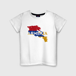Футболка хлопковая детская Armenia Map, цвет: белый