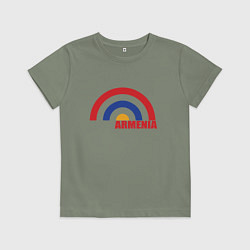 Футболка хлопковая детская Армения Armenia, цвет: авокадо